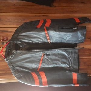 Leather motorcycle jacket